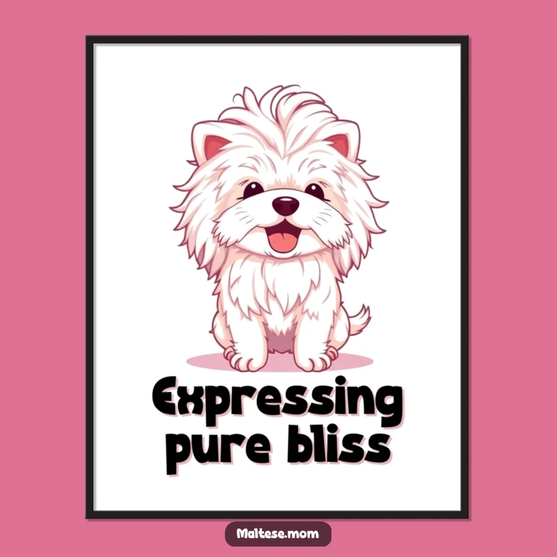 Funny Fluffy Mane Maltese Poster: Joyful Art for Your Walls!