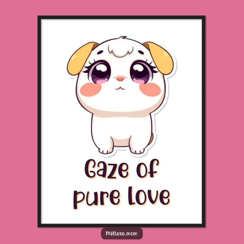 Funny Wide-Eyed Adoring Poster - Cute Character Art