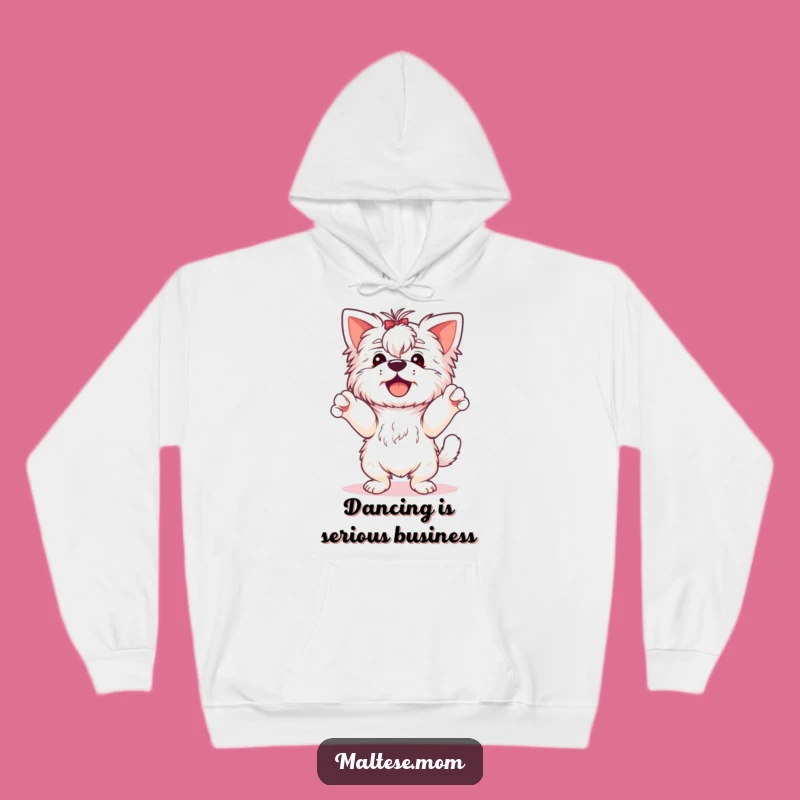 Cozy Funny Happy Maltese Dance Hoodie: Warm Up with Joyful Paws!