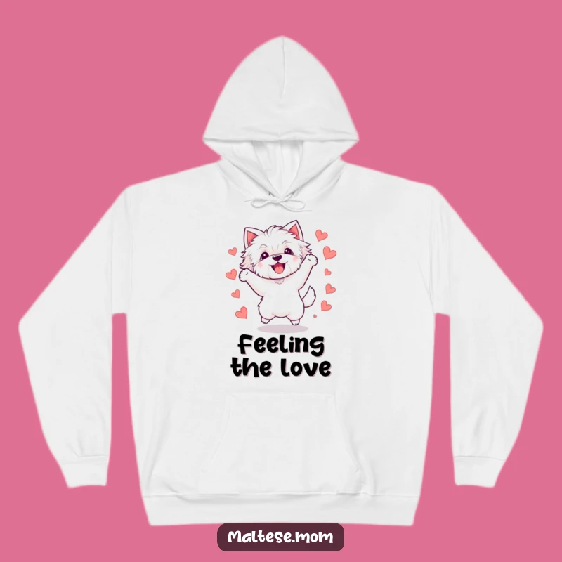 Funny Kawaii Maltese Dog Hoodie, Cozy Bichon Jumping Sweatshirt, Great Gift