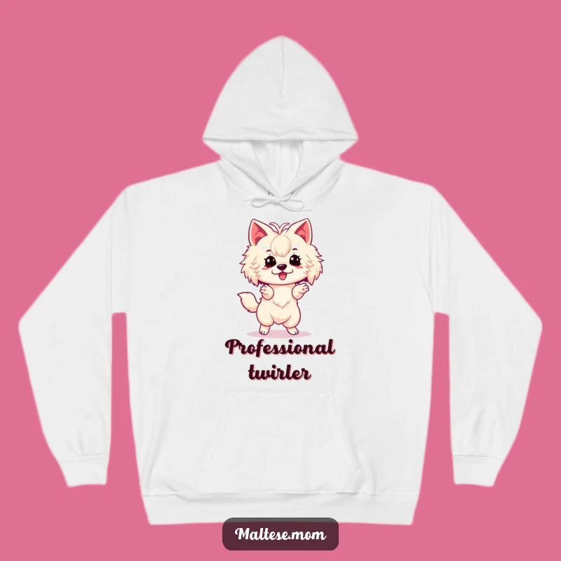 Funny Maltese Spin Hoodie: Cozy Lady Dog Doing an Excited Dance, Awesome Gift!