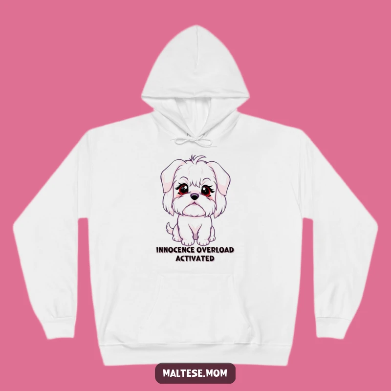 Cozy Funny Maltese Dog Hoodie: Innocent Blink, Warm and Hilarious Gift for Pals