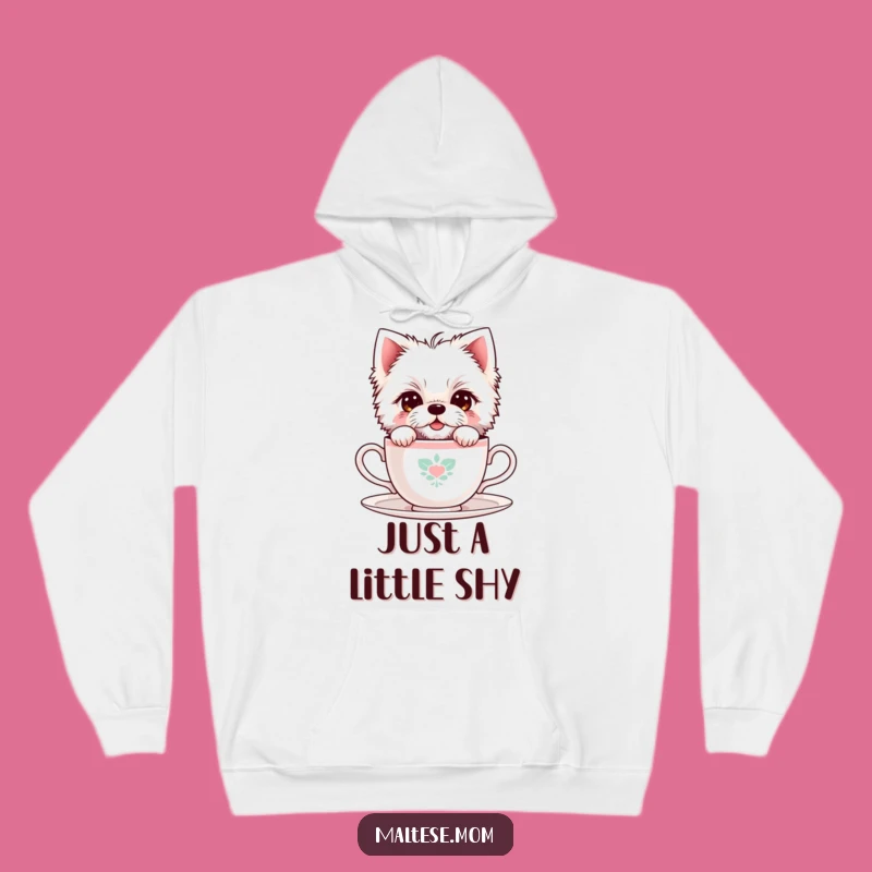 Cozy Funny Shy Maltese Teacup Hoodie: Warm Hugs with a Peek!