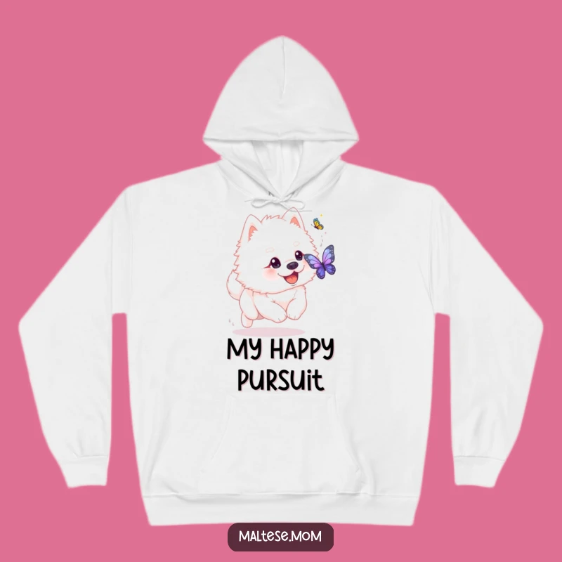 Funny Dog Butterfly Chase Hoodie - Cozy Playful Pet Gift!