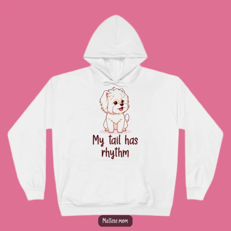 Cozy Funny Maltese Wagging Tail Hoodie: Warm Comfort, Perfect Gift for Dog Lovers