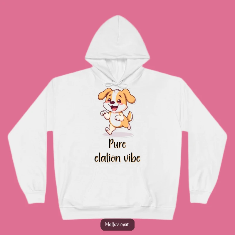 Funny Prancing Dog Joy Hoodie: Cozy Up with Canine Celebration and Comfort