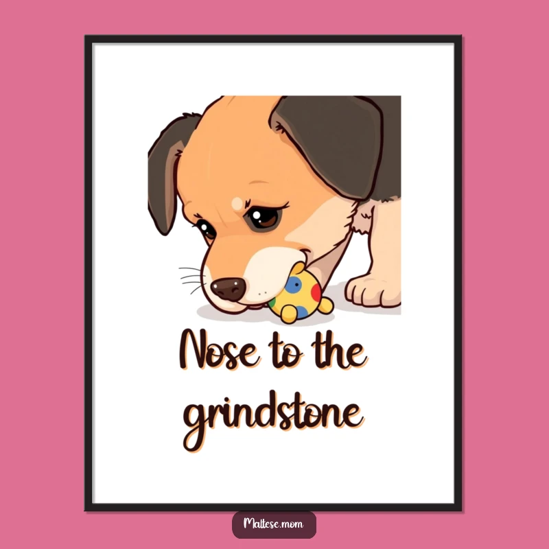 Free Printable Dog Wall Art: Toy Nudge, Funny Downloadable Decor