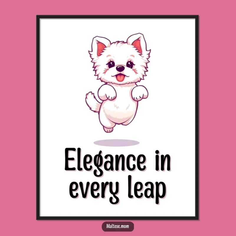 Free Printable Maltese Wall Art: Elegant Jump Funny Dog Downloadable Art for Playful Spaces