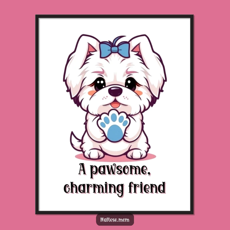 Free Printable Maltese Wall Art: Offering Paw Funny Dog Downloadable Art for Charming Spaces