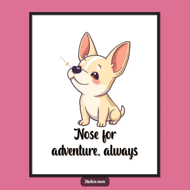 Free Printable Wall Art: Curious Dog Sniffing, Funny Downloadable Decor