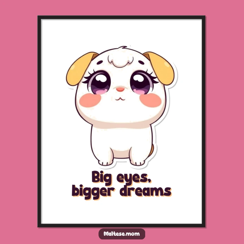 Funny Free Printable Wall Art: Adoring Eyes Character, Downloadable Charming Decor