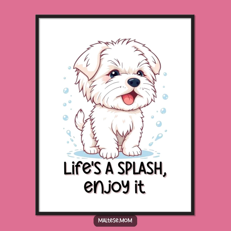 Free Printable Wall Art: Shaking Maltese Puppy Art