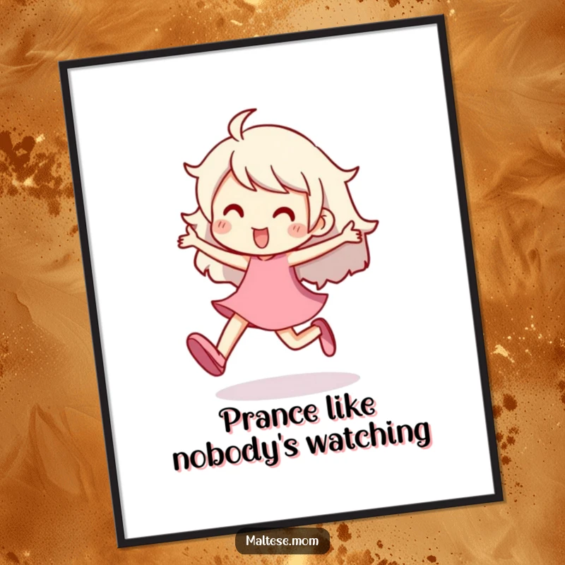 Funny Free Printable Wall Art: A character captured mid-prance with infectious energy, adding life to any room.