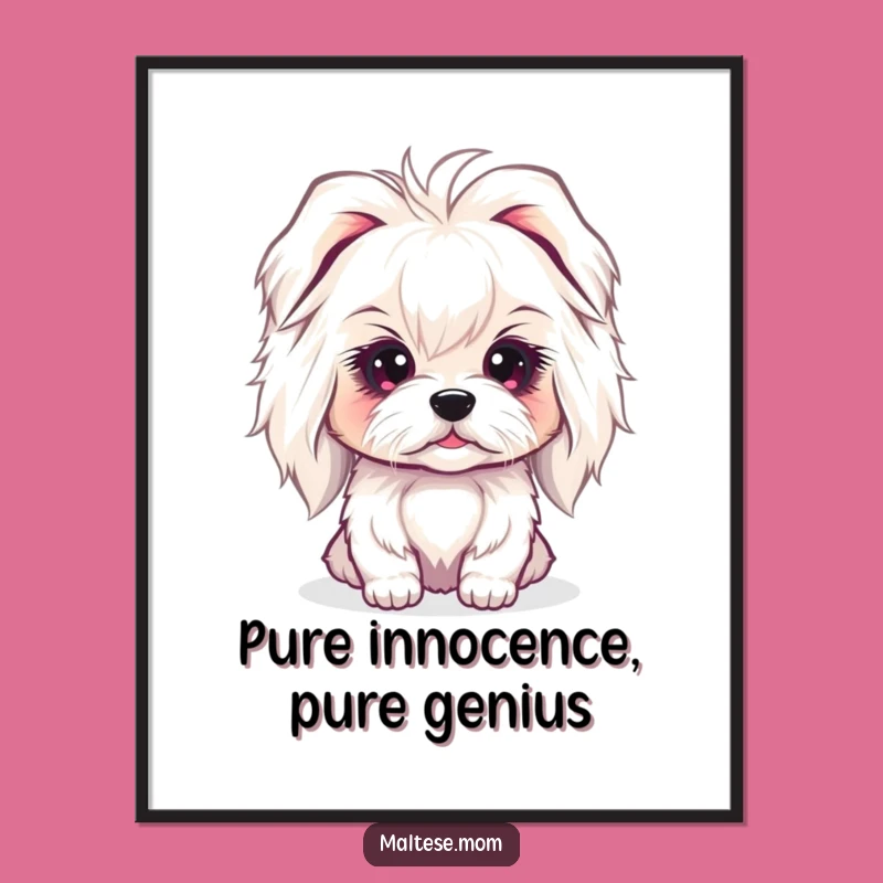 Free Printable Wall Art: Sweet Maltese Gaze, Innocent Dog Decor Download!