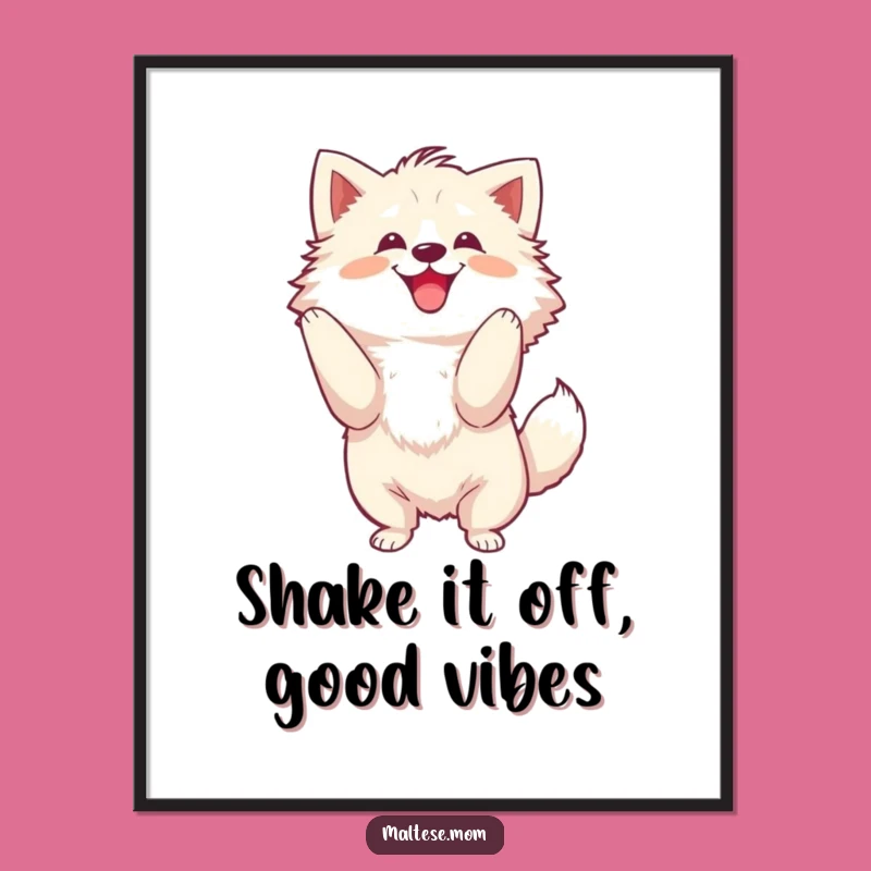 Free Printable Dog Wall Art: Joyful Shake, Funny Downloadable Decor