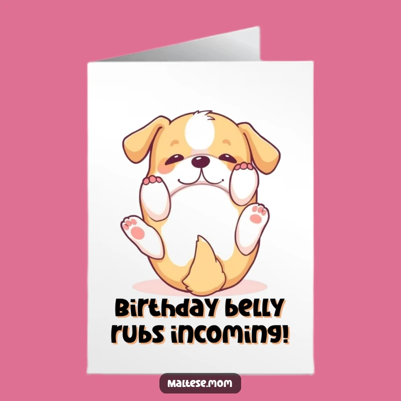 Free Printable Birthday Card: Rolling Dog, Funny Downloadable Gift