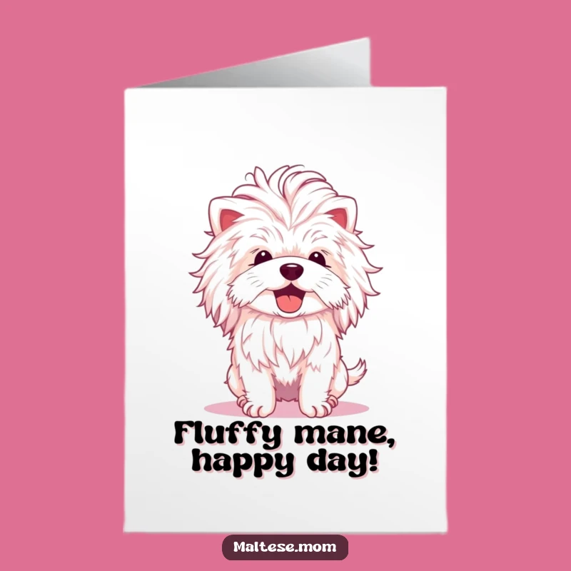 Free Printable Funny Birthday Card: Delightful Fluffy Maltese, Head Shaking Joy, Downloadable Greeting Gift
