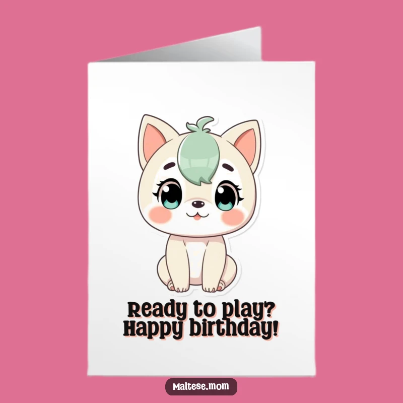 Free Printable Birthday Card: Playful Character, Alert & Ready, Fun Wishes