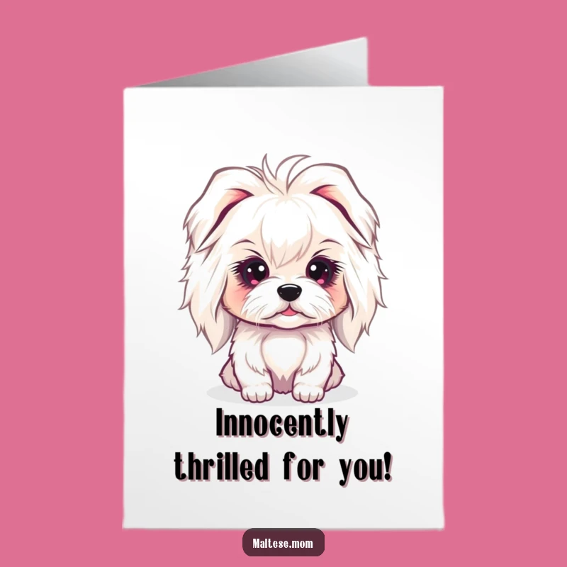 Free Printable Congrats Card: Innocent Maltese Gaze, Celebrating Your Success!