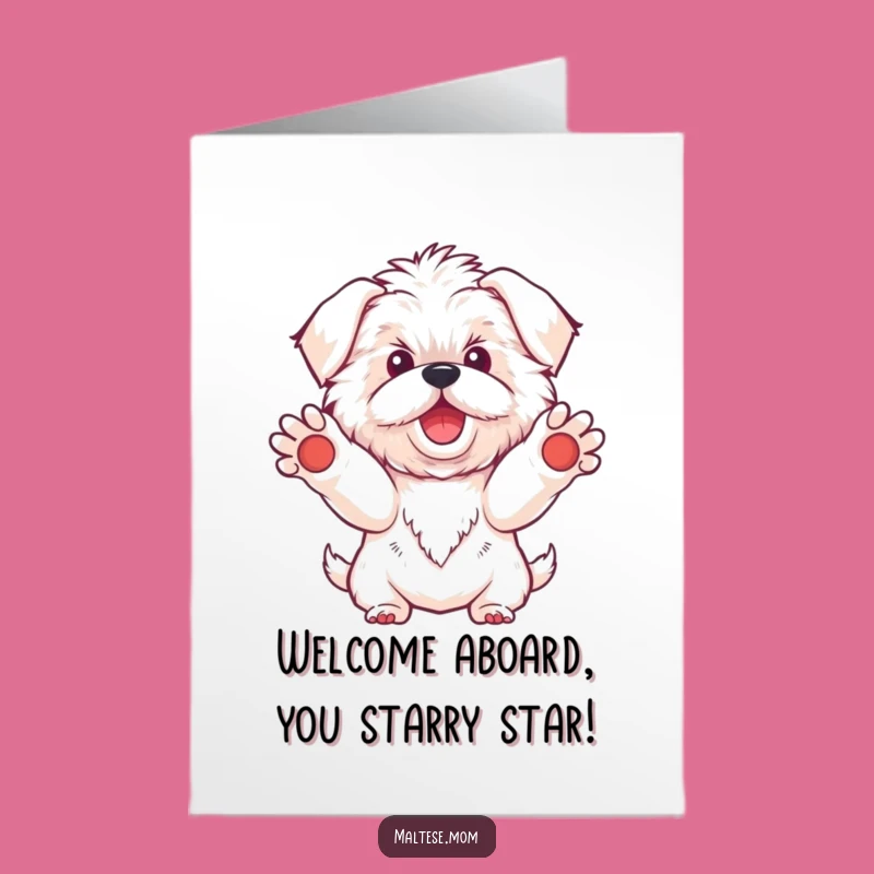 Free Printable Congrats Card: Welcoming Kawaii Maltese Dog Joyful Downloadable