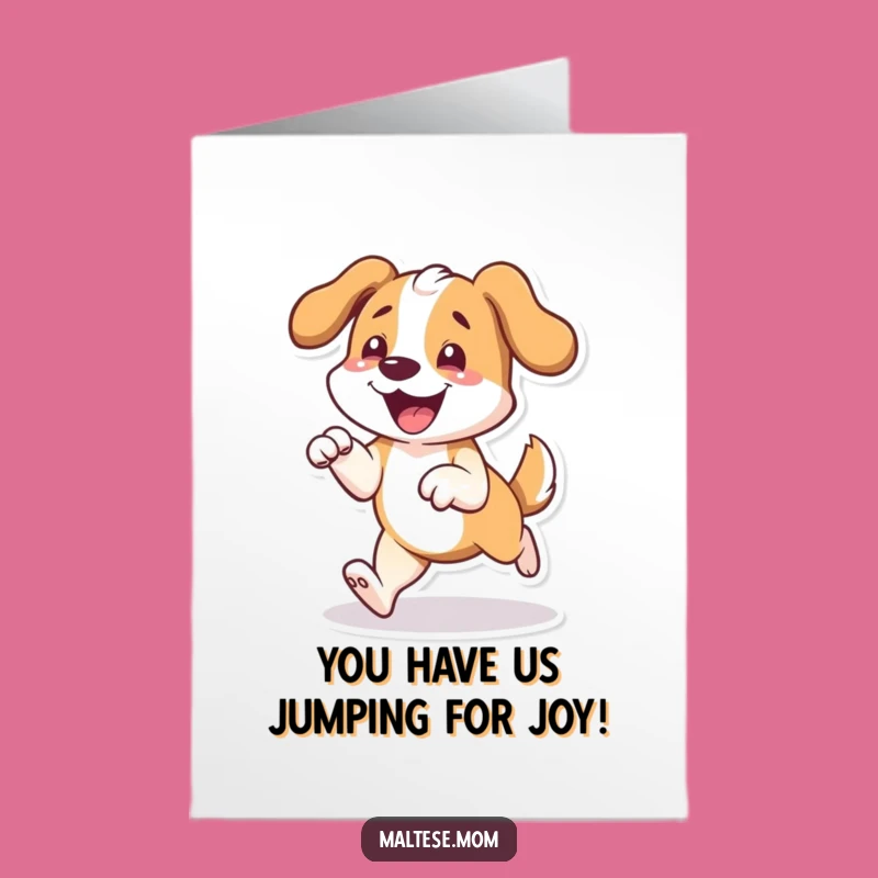Free Printable Congrats Card: Prancing Dog, Amazing Downloadable Gift for Celebration