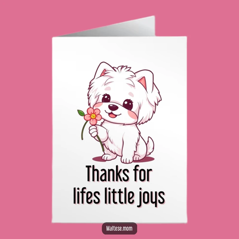 Funny Free Printable Thank You Card: Maltese Dog Flower, Sweet DIY Gift