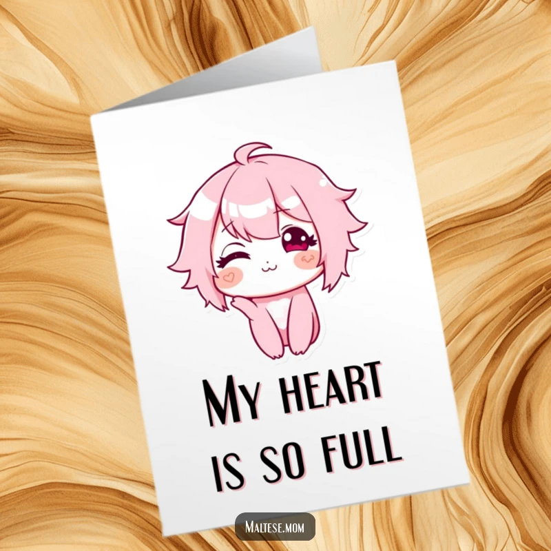 Funny Free Printable Thank You Card: Character with a sweet smile and head tilt, showing sincere thanks