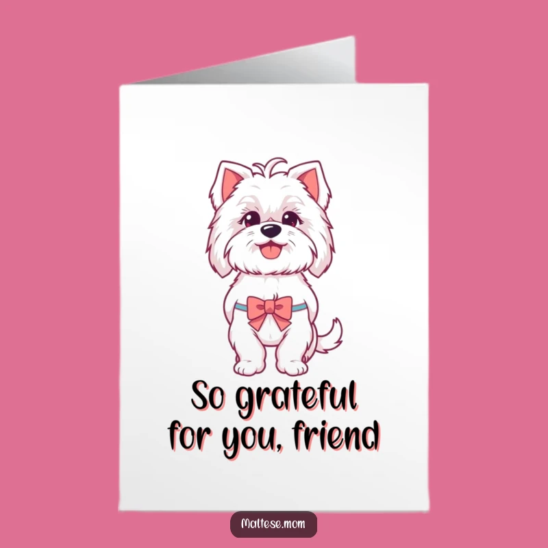 Free Printable Thank You Card: Funny Maltese Dog Bow - Print at Home