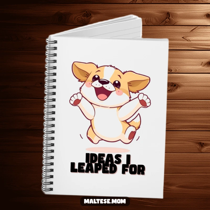 Funny Notebook: A dog leaps with pure delight, symbolizing boundless energy and creativity for note-taking and journaling.