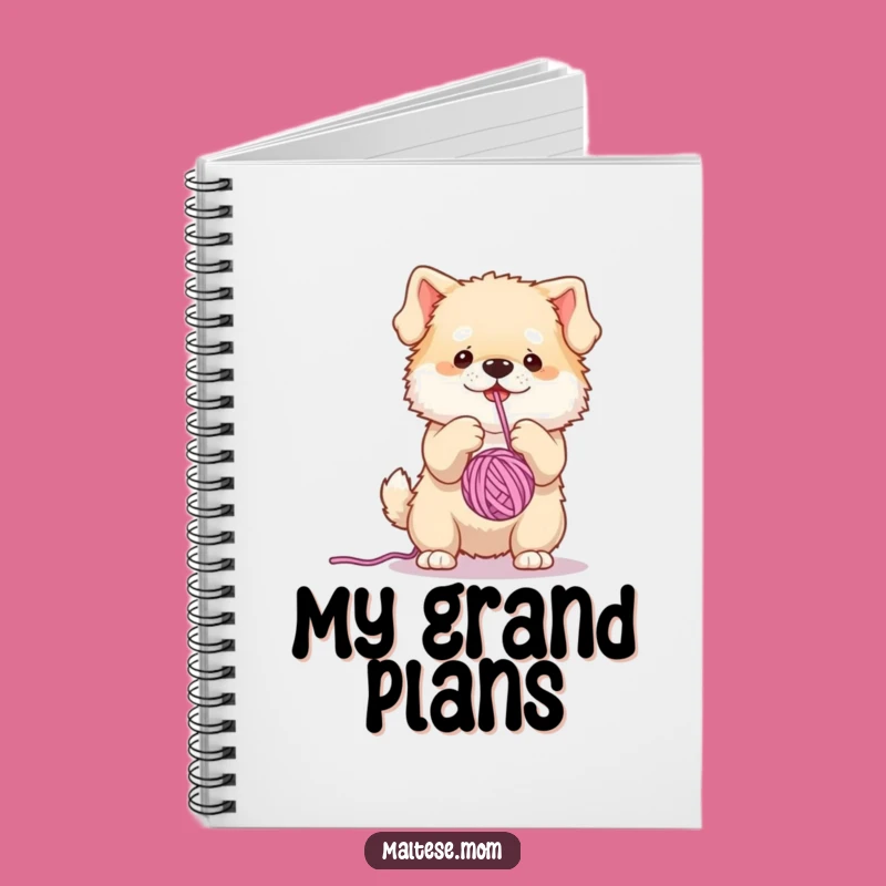 Funny Fluffy Dog Yarn Notebook: Jot Down Ideas with Canine Charm