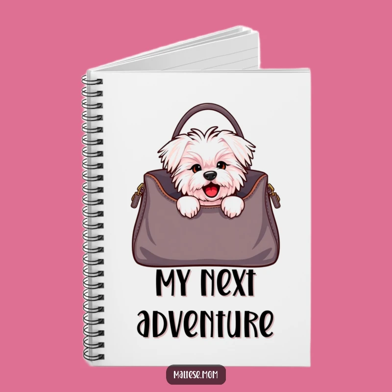 Funny Maltese Dog Handbag Peek Notebook - Stylish Pup Journal