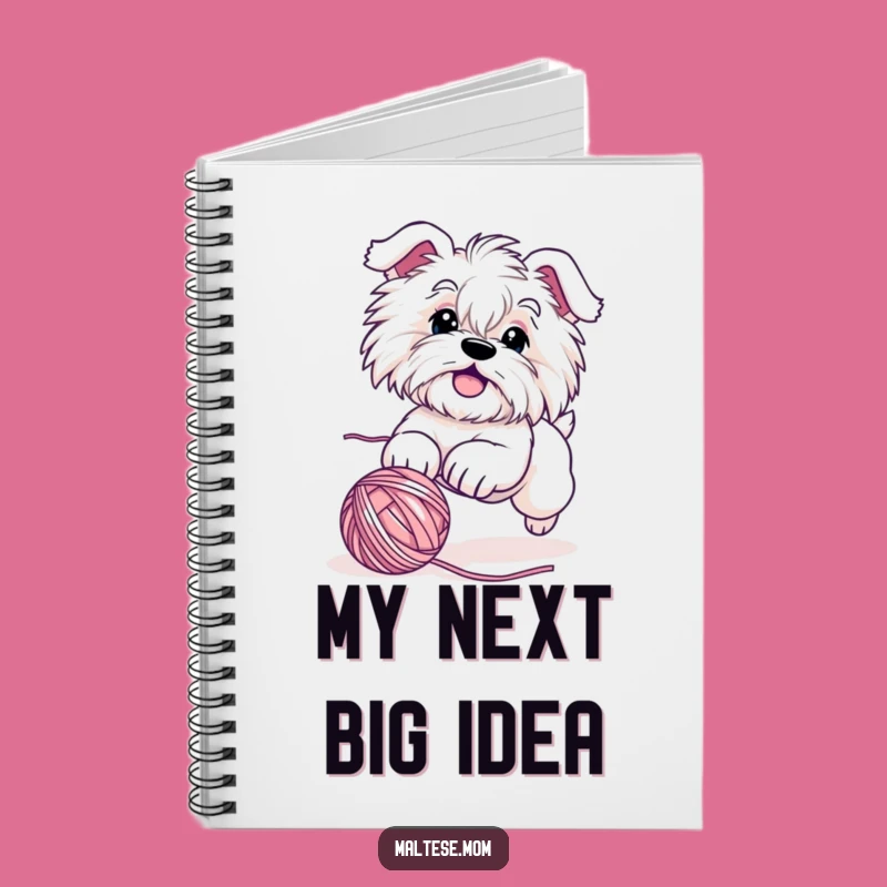 Funny Maltese Dog Yarn Chase Notebook - Playful Puppy Journal Gift