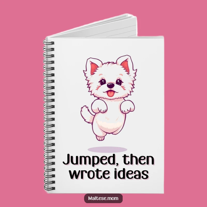 Funny Maltese Elegant Jump Notebook: Playful Notes, Perfect Gift