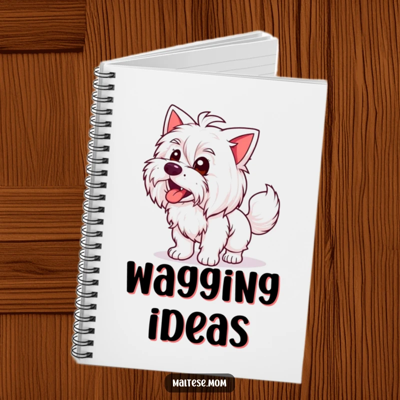 Funny Maltese Lady Notebook: A Maltese dog enthusiastically wagging her tail, perfect for jotting down funny and happy entries.