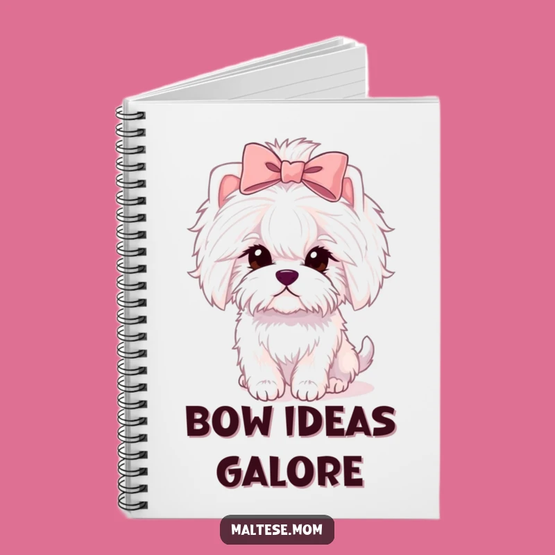 Funny Maltese Lady Notebook with Bow - Jot Down Ideas in Style