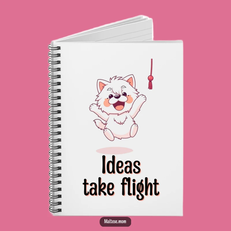 Funny Maltese Notebook: Jot Down Ideas with Pup Leaping for String, Funny Gift