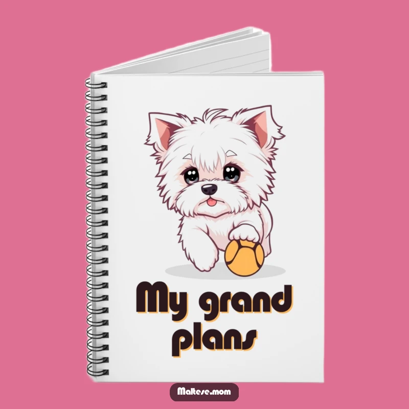 Funny Maltese Chasing Ball Notebook - Jot Down Your Playful Ideas