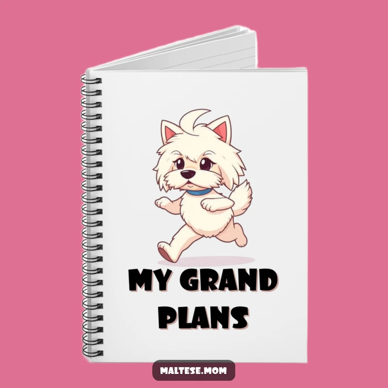 Funny Maltese Prancing Notebook - Jot Down Ideas with Energy
