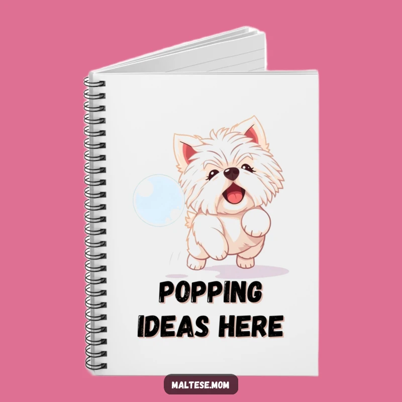 Funny Maltese Bubble Notebook: Playful Pooch Journal