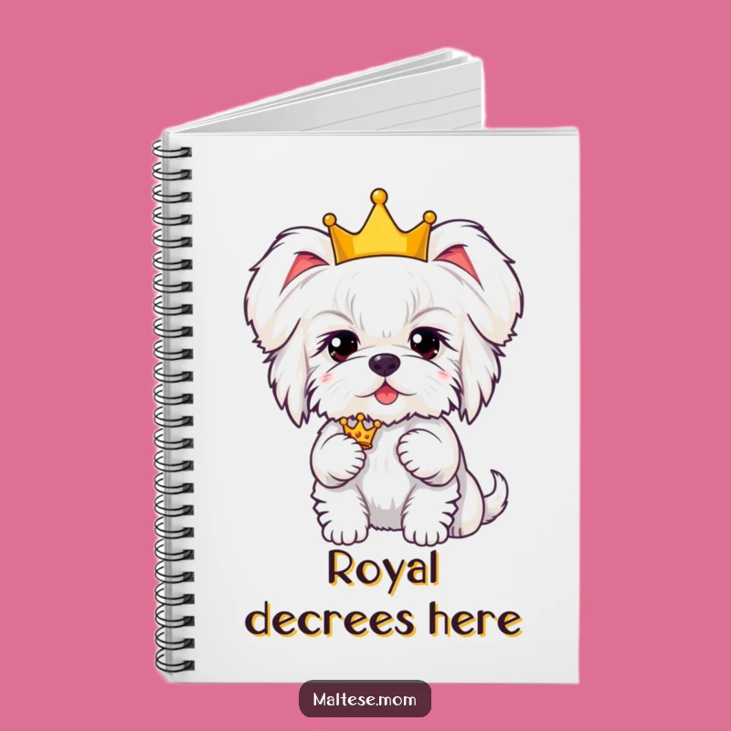 Funny Kawaii Maltese Crown Journal: Hilarious Notebook for Royal Thoughts and Ideas