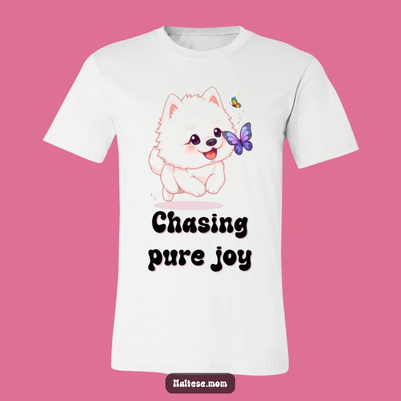 Funny Dog Butterfly Chase T-Shirt - Playful Outdoor Fun Gift!