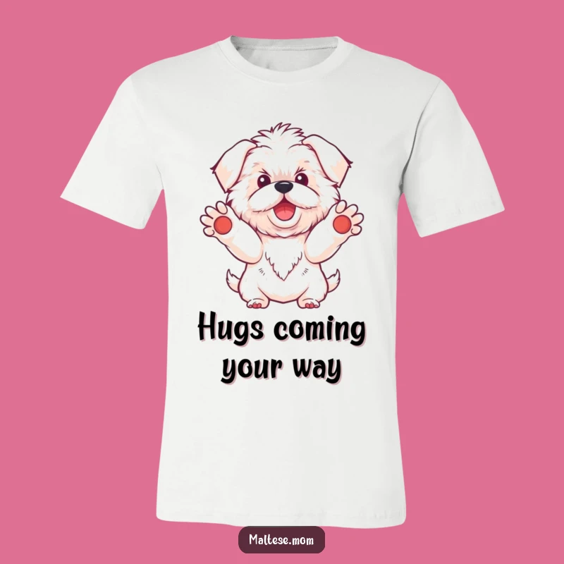 Funny Kawaii Maltese Dog Welcome T-Shirt, Friendly Bichon Tee for Dog Lovers