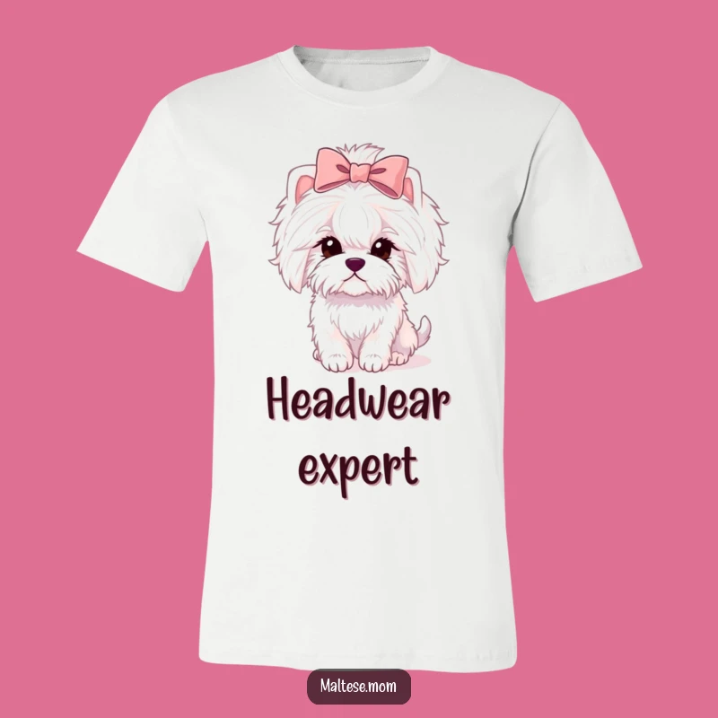 Funny Maltese Lady T-Shirt with Bow - Adorable & Hilarious Dog Lover Tee