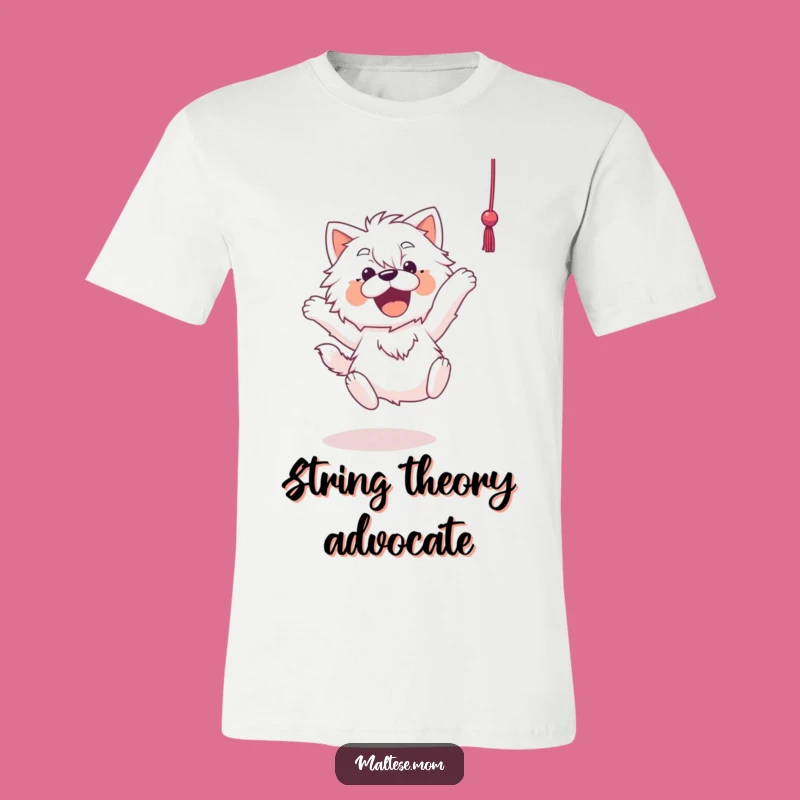 Funny Maltese T-Shirt: Goofy Pup Leaping for String, Active Funny Gift