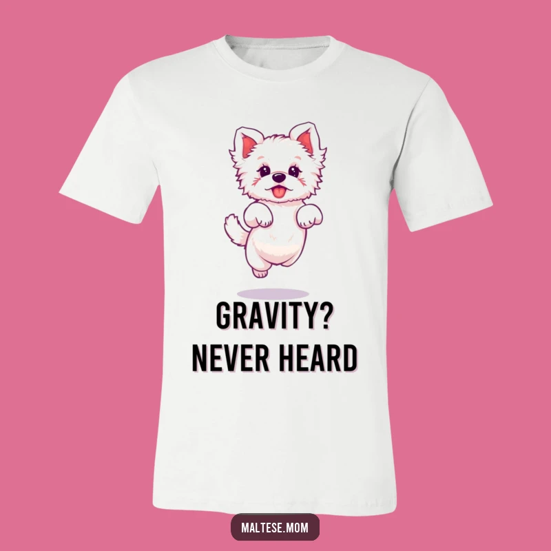 Funny Maltese Elegant Jump T-Shirt: Graceful Pup Style, Hilarious Gift