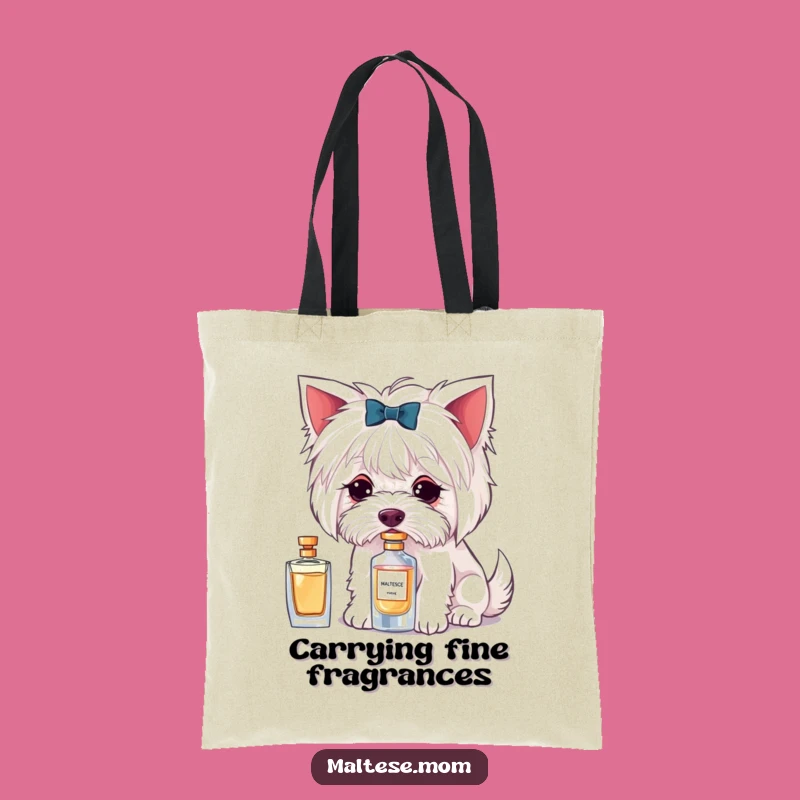 Funny Maltese Perfume Sniffing Tote Bag: Carry Chic, Practical Gift Idea