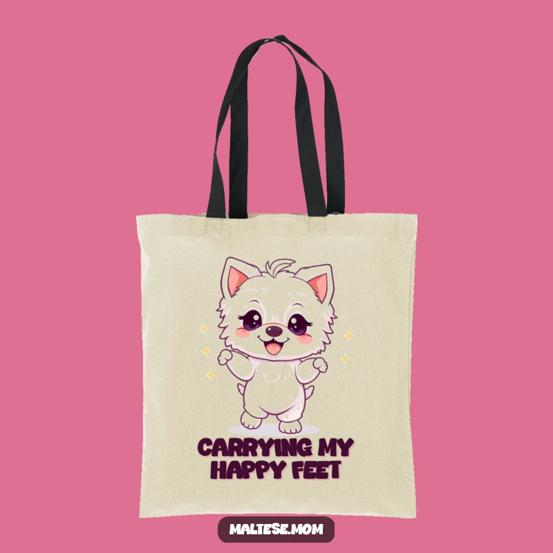 Funny Maltese Puppy Dance Tote Bag - Comical & Cheerful Dog Accessory