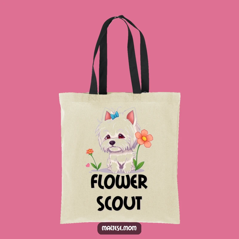 Funny Maltese Lady Tote Bag: Garden Explorer, Cute Carry-All, Hilarious Gift