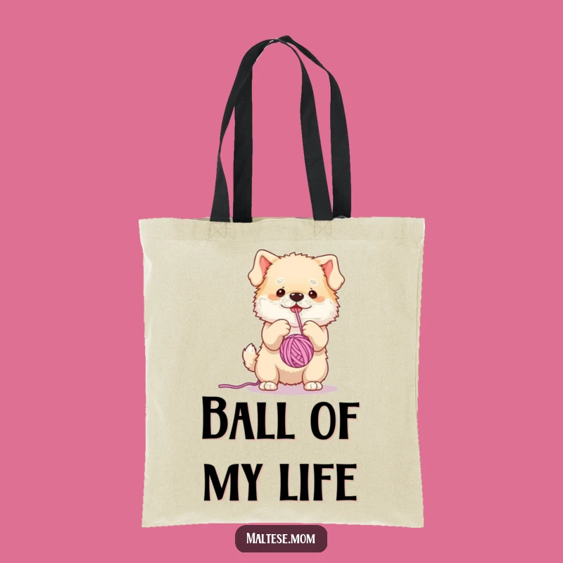 Funny Fluffy Dog Yarn Tote Bag: Carry Your Essentials with Canine Comedy