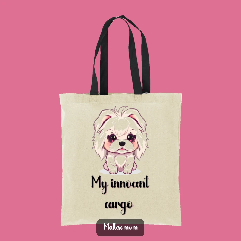 Funny Maltese Gaze Tote Bag: Sweet Dog Lady Carryall, Perfect Everyday Gift!
